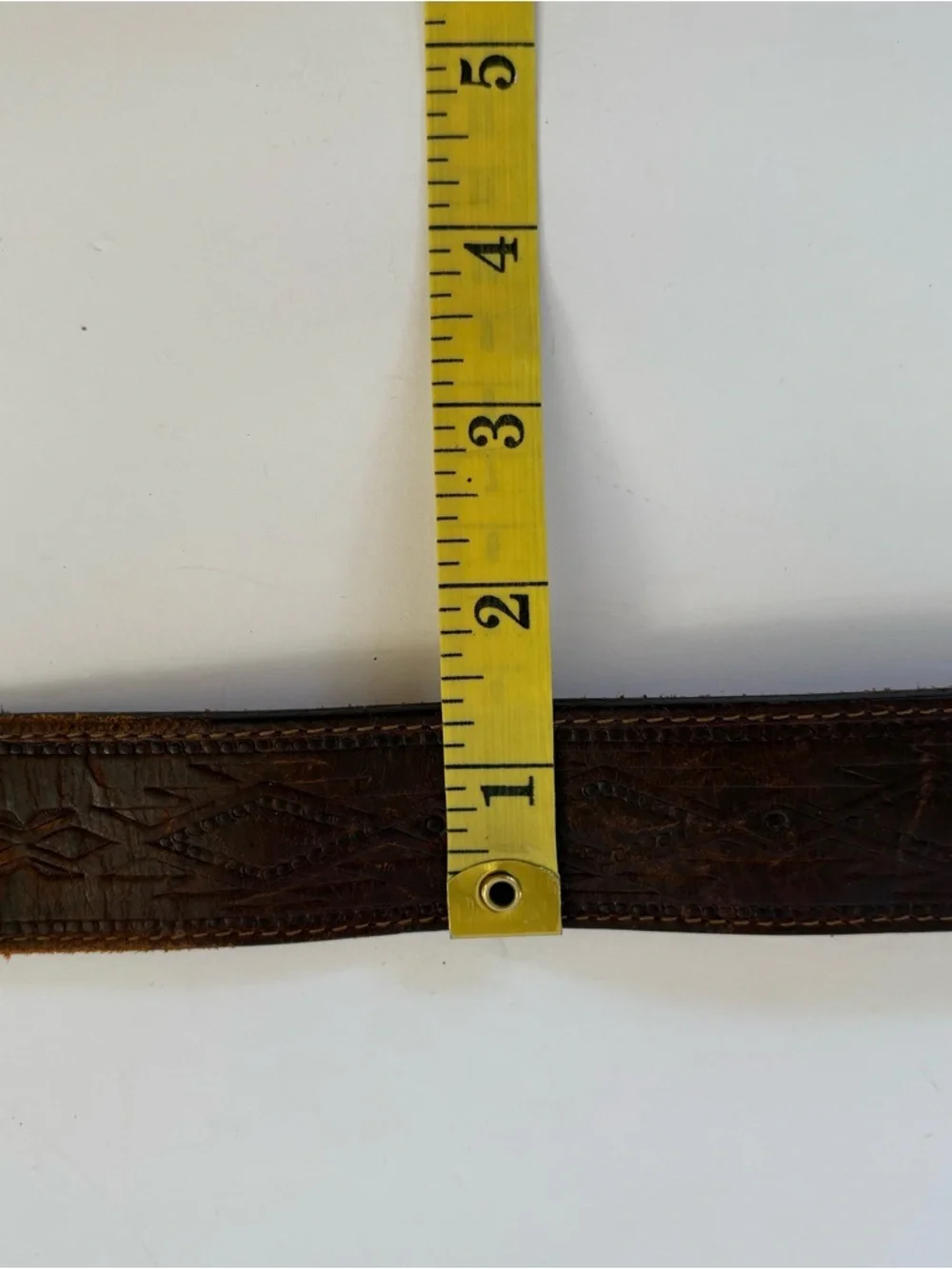 vintage USA made TONY LAMA buckle‎ belt 40 brown TOOLED cowhide leather WESTERN